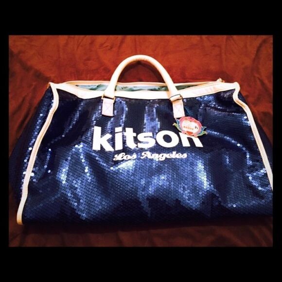 Kitson Blue Sparkly Sequin Duffle Bag - Picture 1 of 2
